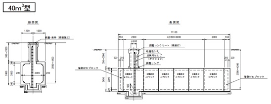 マリン防火水槽規格寸法図　タイプＡ　40型